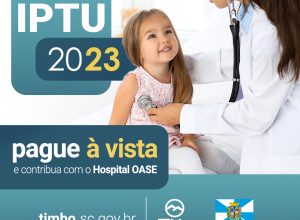 Os carnês do Imposto Predial e Territorial Urbano (IPTU) 2023 já estão sendo entregues pelas agentes comunitárias de saúde de Timbó. O vencimento da cota única e da primeira parcela para pagamentos em até seis vezes (6 x) é 12 de junho.